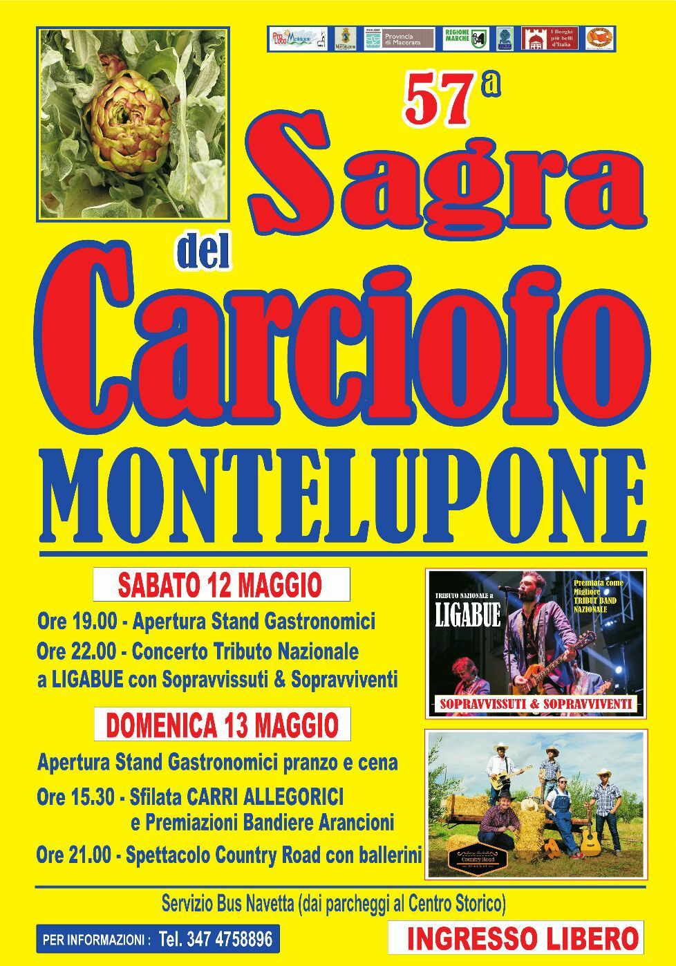 Immagine del volantino della Sagra del Carciofo di Montelupone 2018