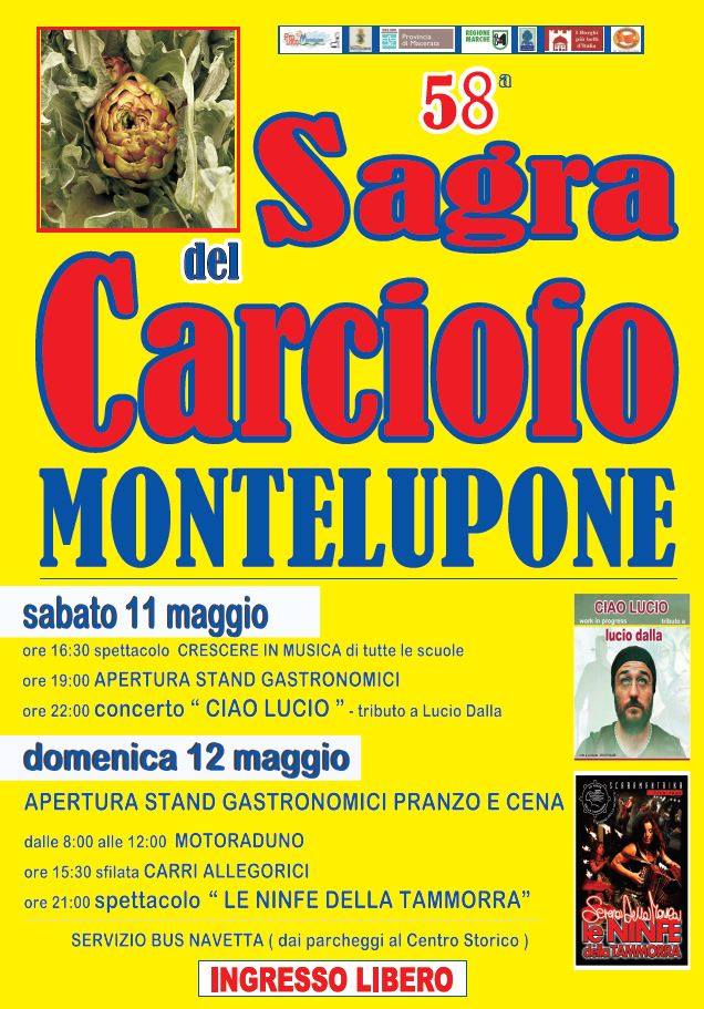 Immagine del volantino della Sagra del Carciofo di Montelupone 2019
