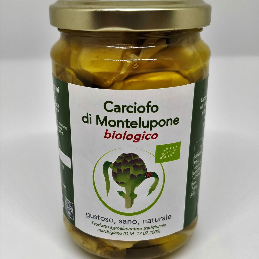 Carciofo di Montelupone bio sott'olio extra vergine di oliva in barattolo