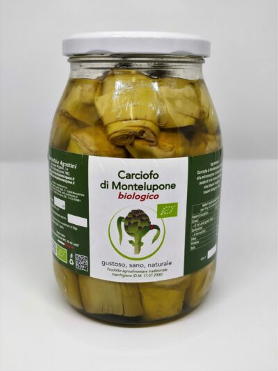 Carciofini di Montelupone bio sott'olio extra vergine di oliva in barattolo
