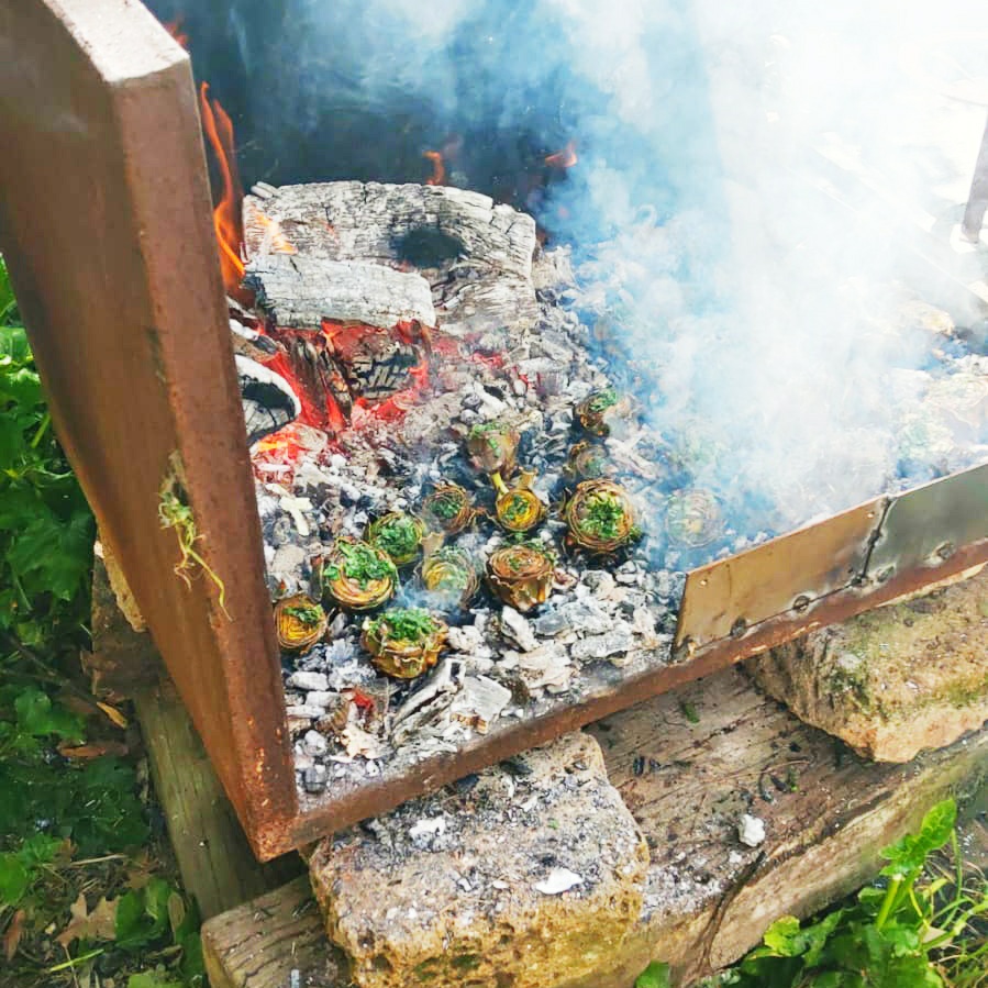 Immagine di carciofi alla brace