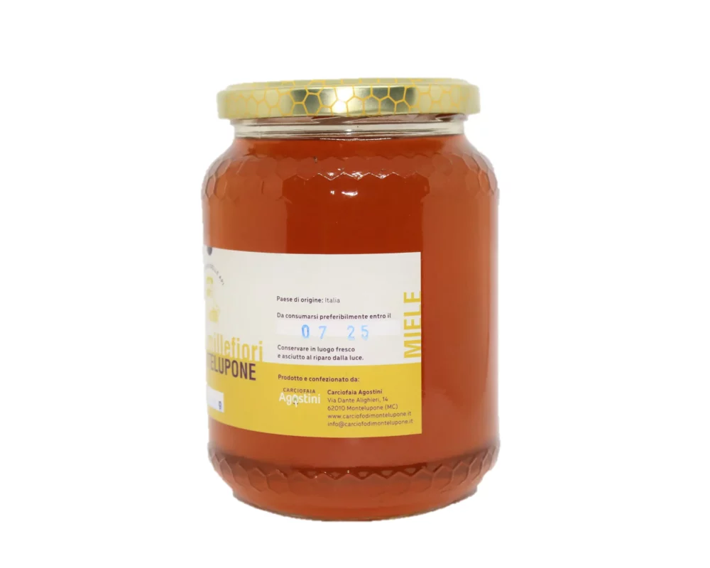 Foto del barattolo di miele da 1000 grammi (lato destro)