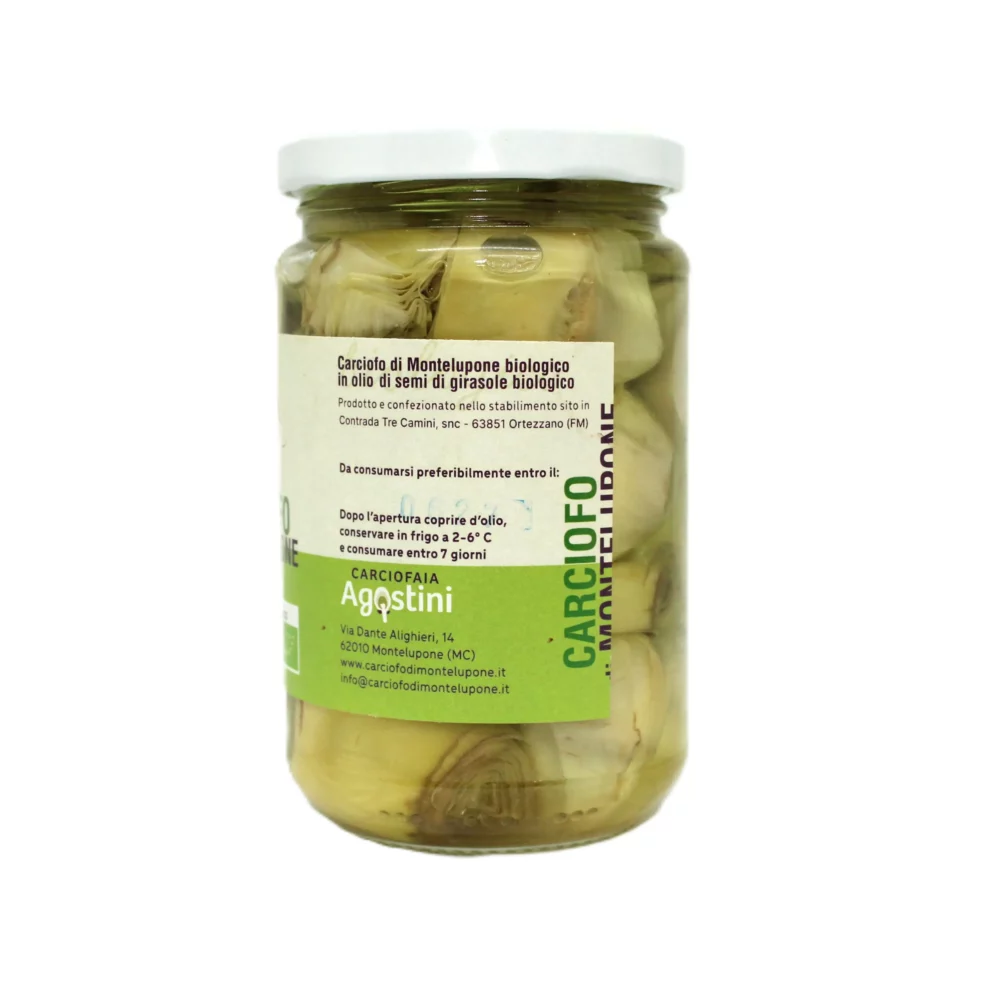 Carciofo di Montelupone bio in olio di semi di girasole in barattolo