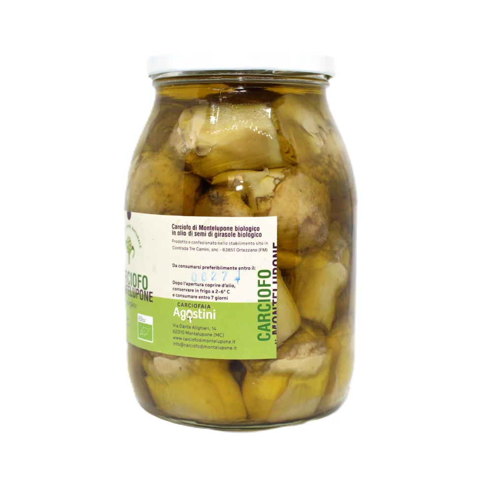 Carciofo di Montelupone bio in olio di semi di girasole in barattolo