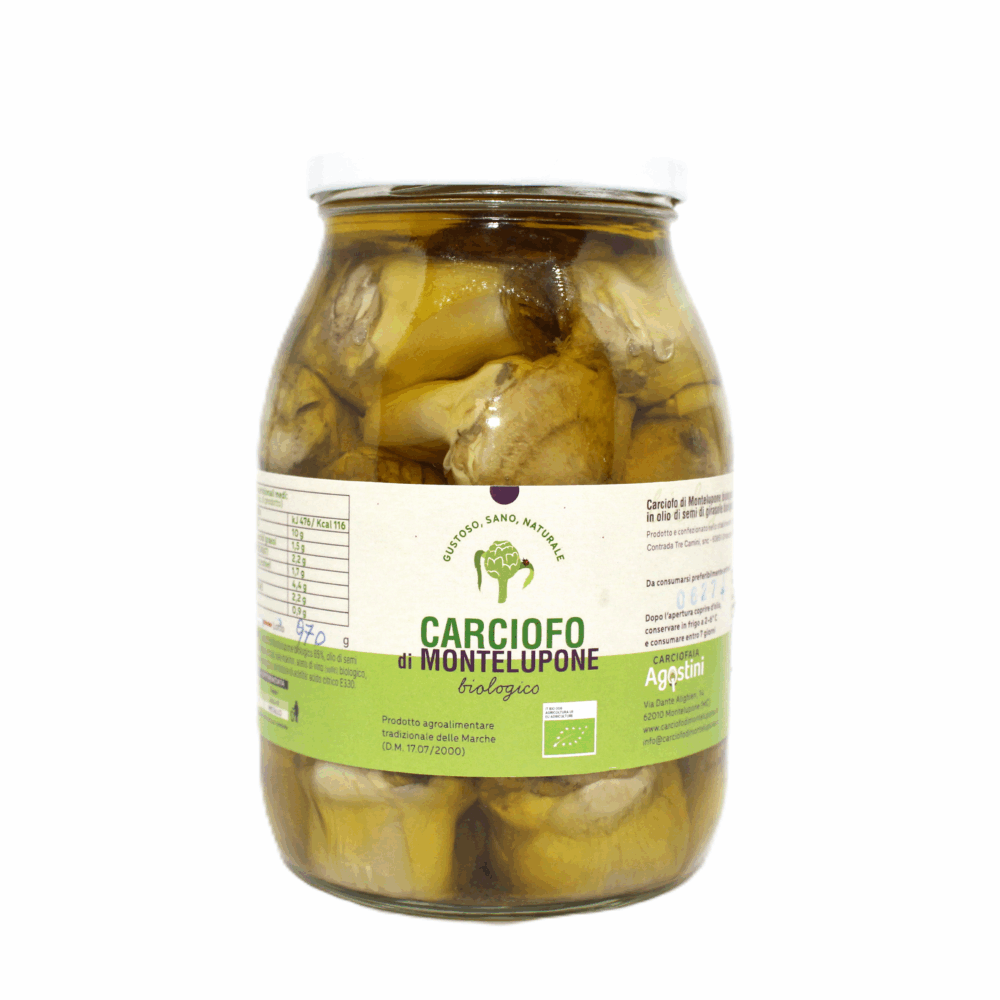 Carciofo di Montelupone bio in olio di semi di girasole in barattolo