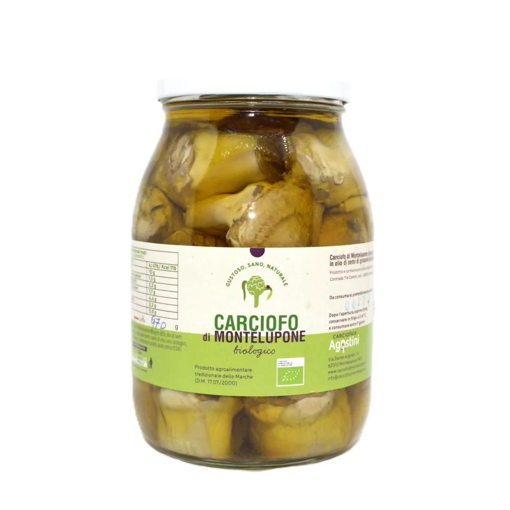 Carciofo di Montelupone bio in olio di semi di girasole in barattolo
