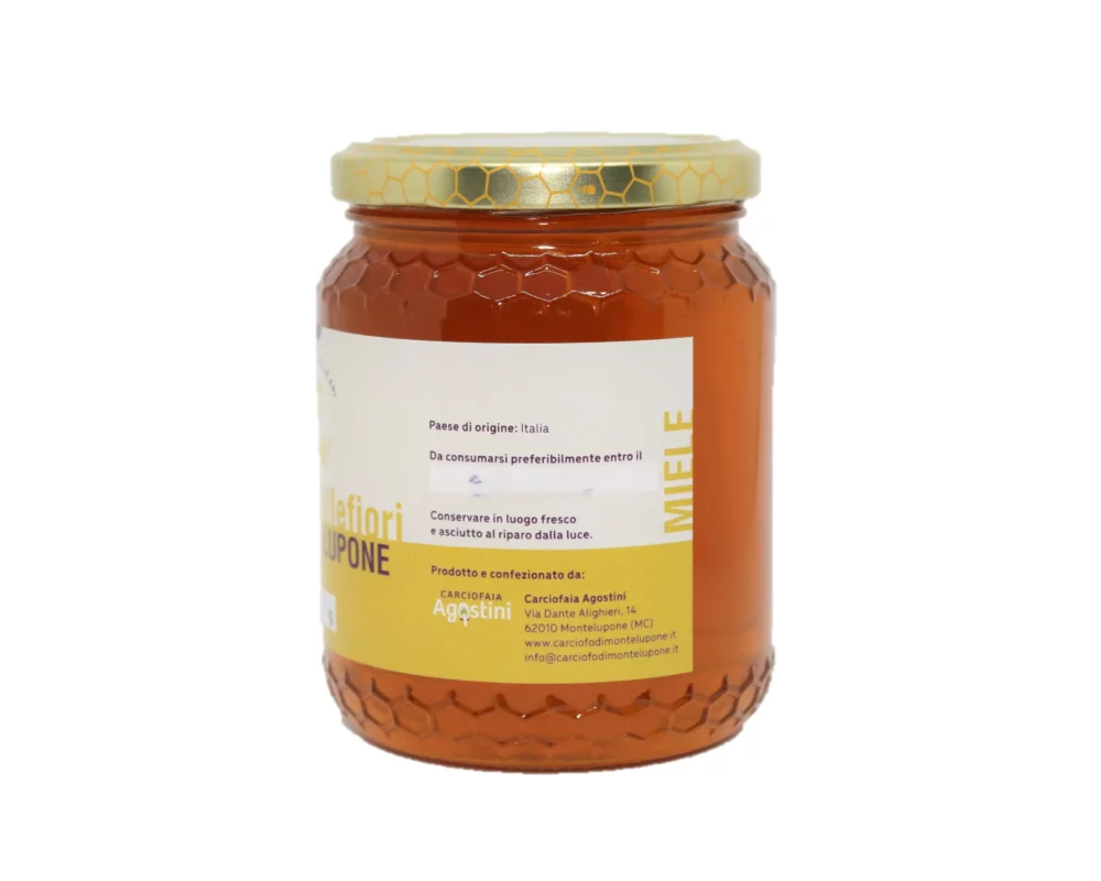 Foto del barattolo di miele da 250 grammi (lato destro)