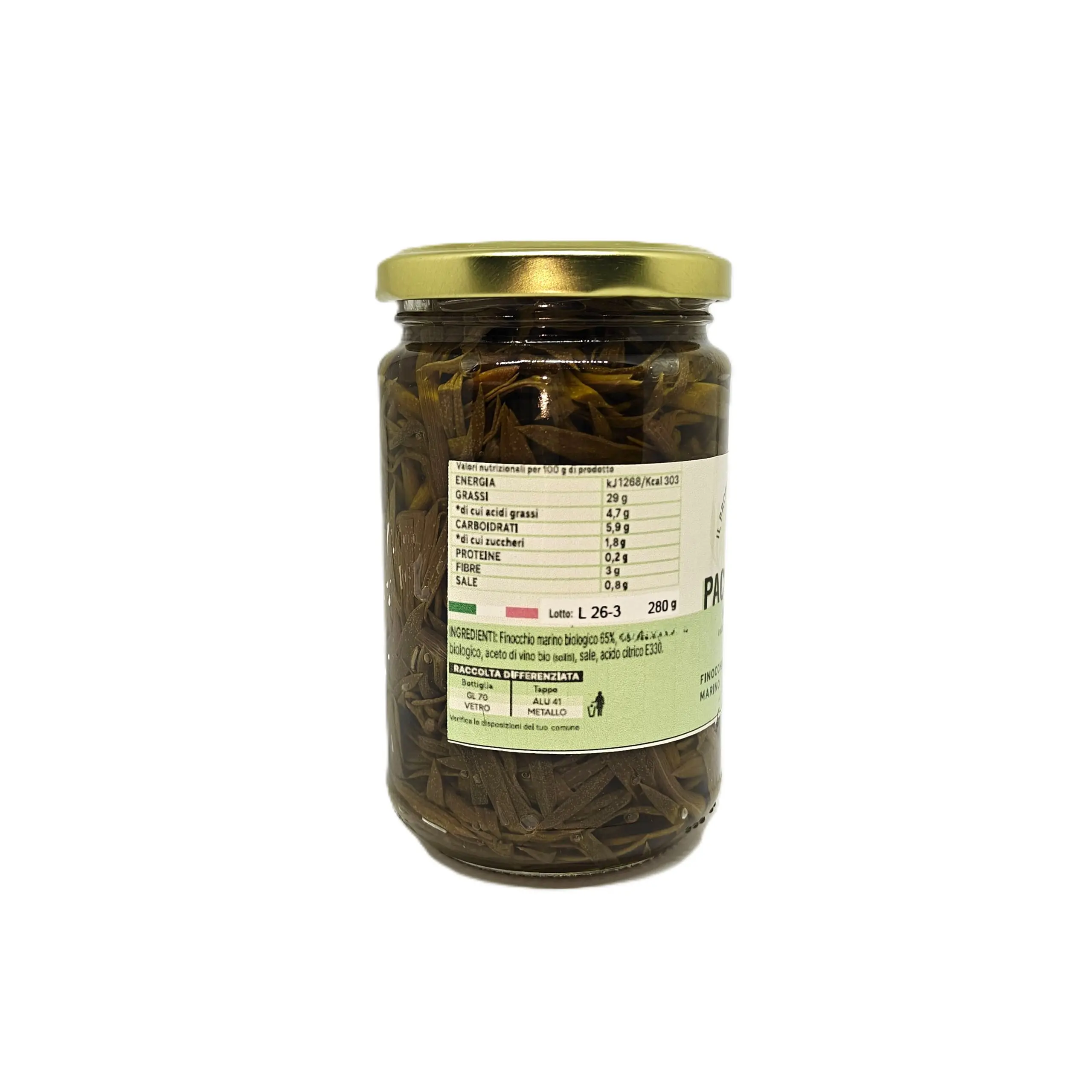 Paccasassi biologici in olio di semi in barattolo