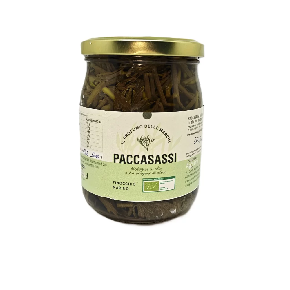 Paccasassi biologici sott’olio EVO (500 g.)