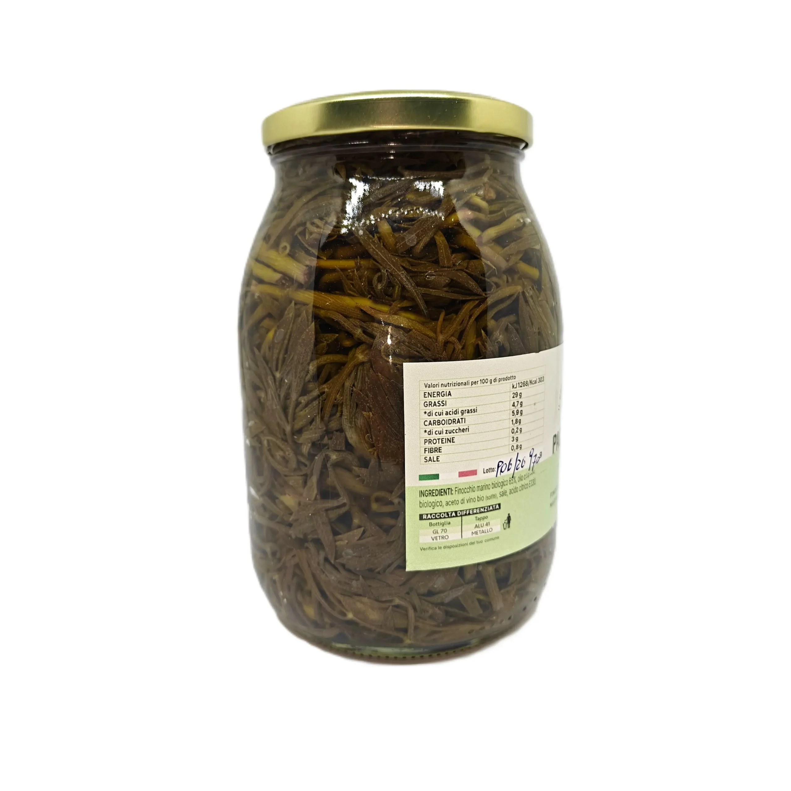 Paccasassi biologici in olio di semi in barattolo